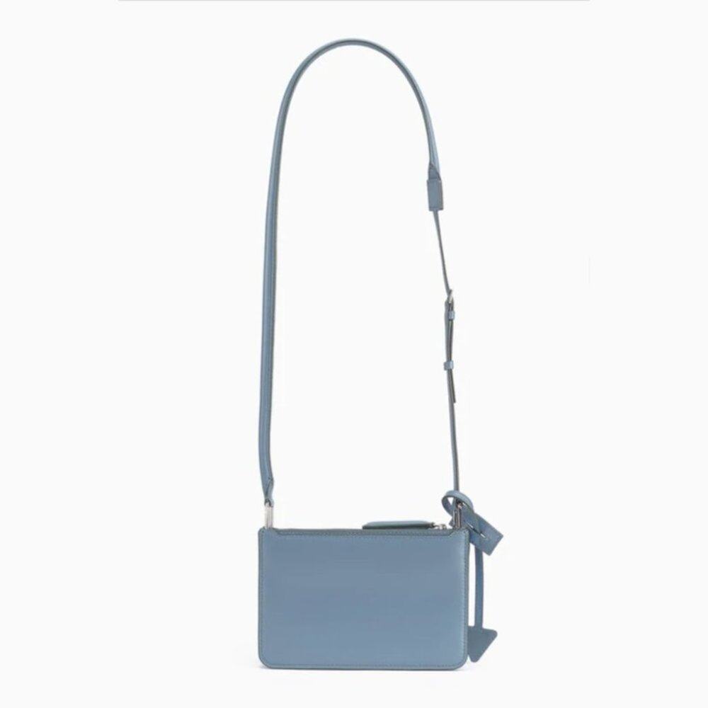 NWOT DELAROQ Troisième BLUE LEATHER Crossbody Bag - Picture 5 of 9